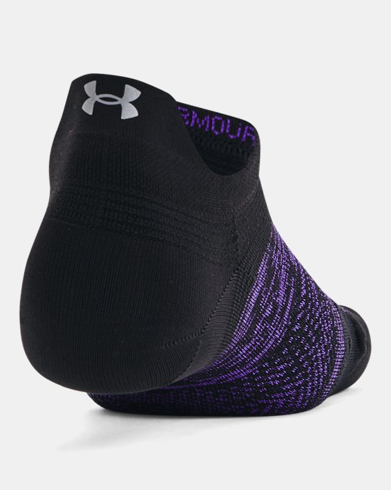 Unisex UA ArmourDry™ Run Lite 2-Pack No Show Tab Socks in Purple image number 2